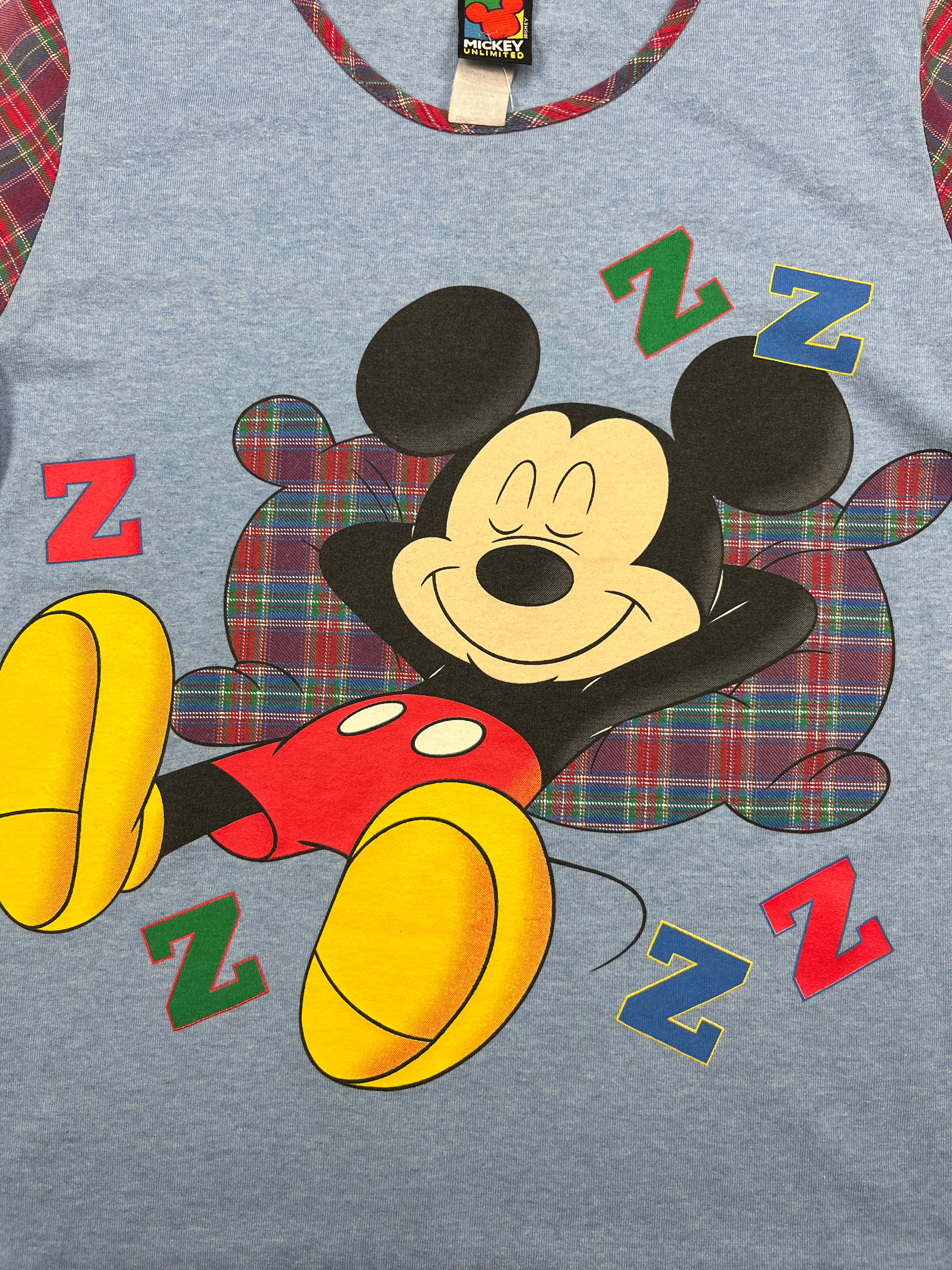 90s SleepingMickey Mouse Shirt - S