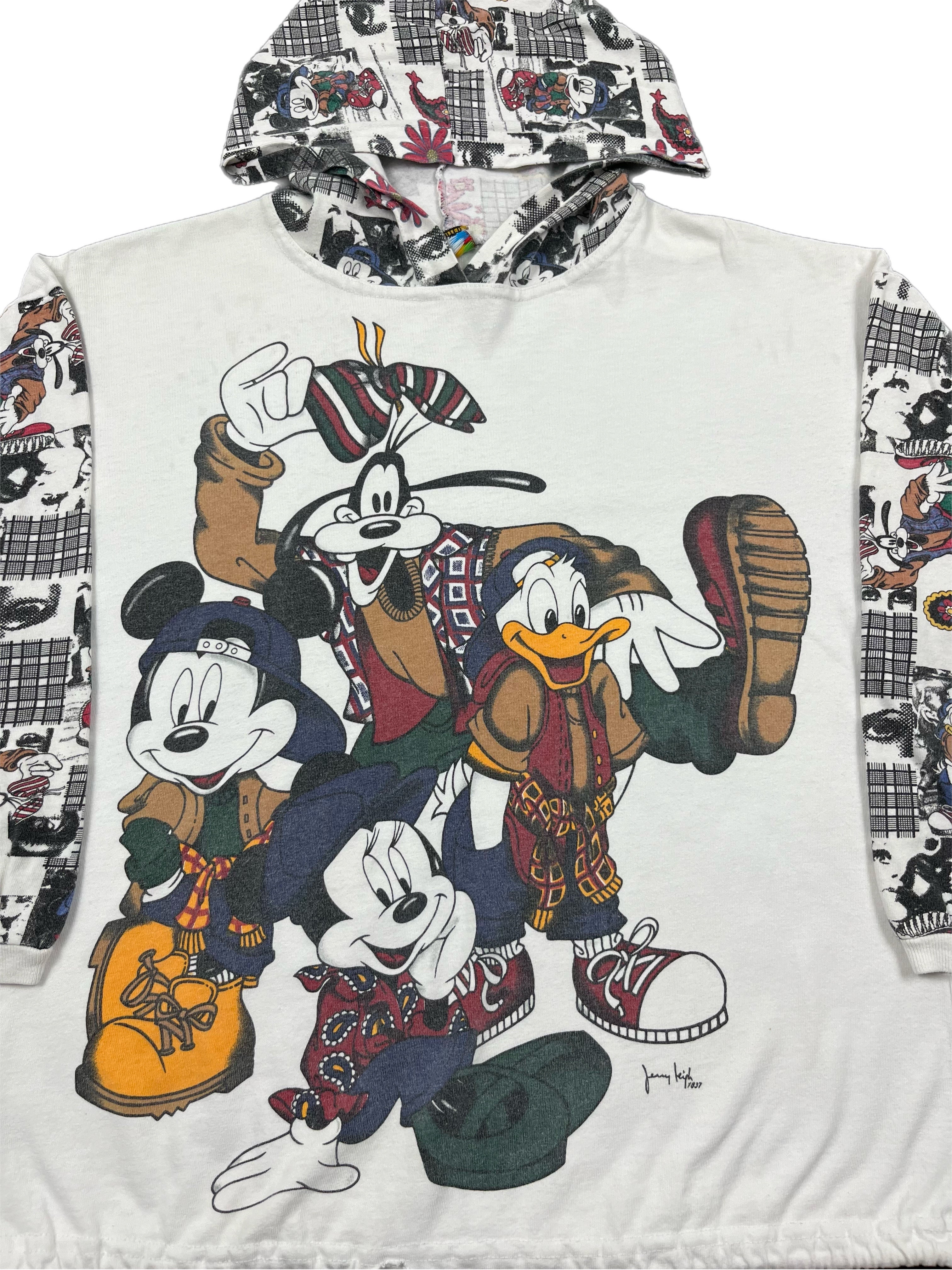 Vintage 90s Mick & Friends long Sleeve Hooded Shirt -M