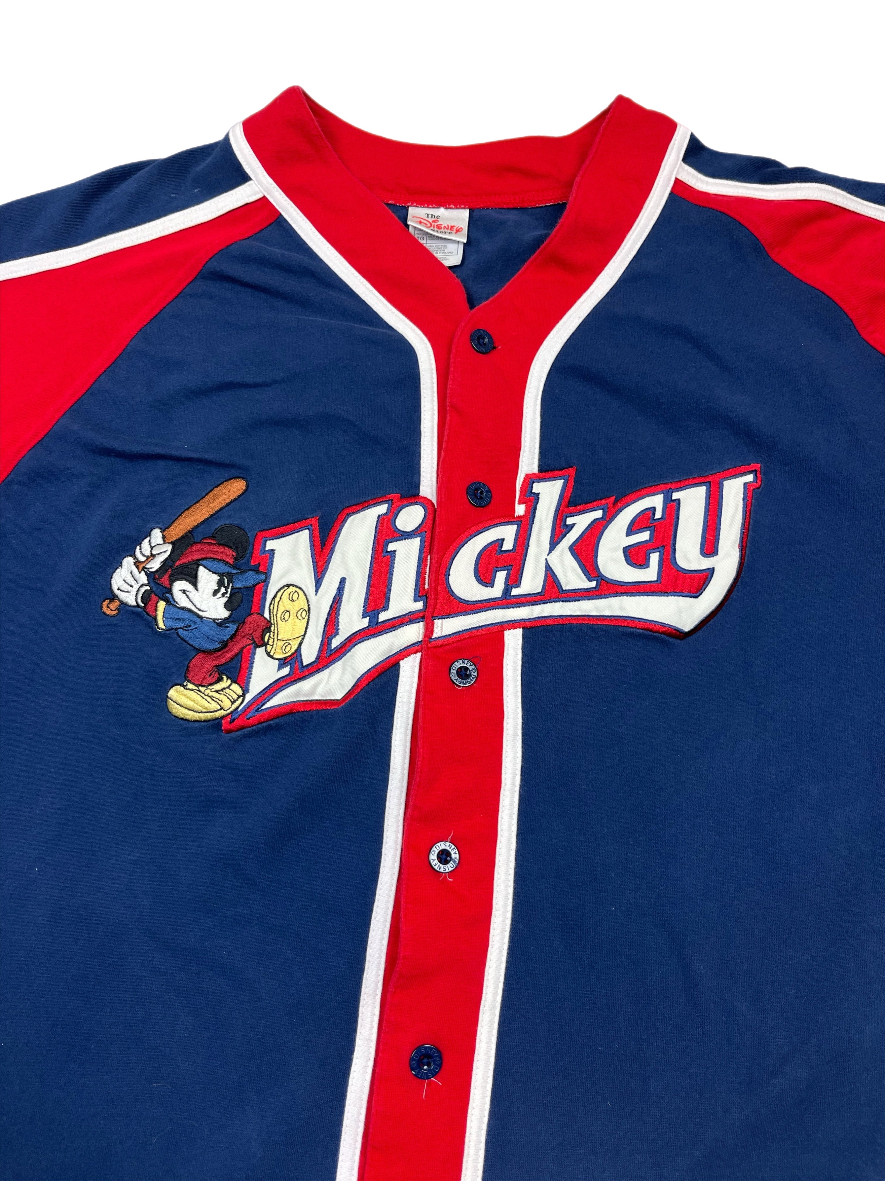 Vintage Mickey Baseball Button Up Shirt -XL