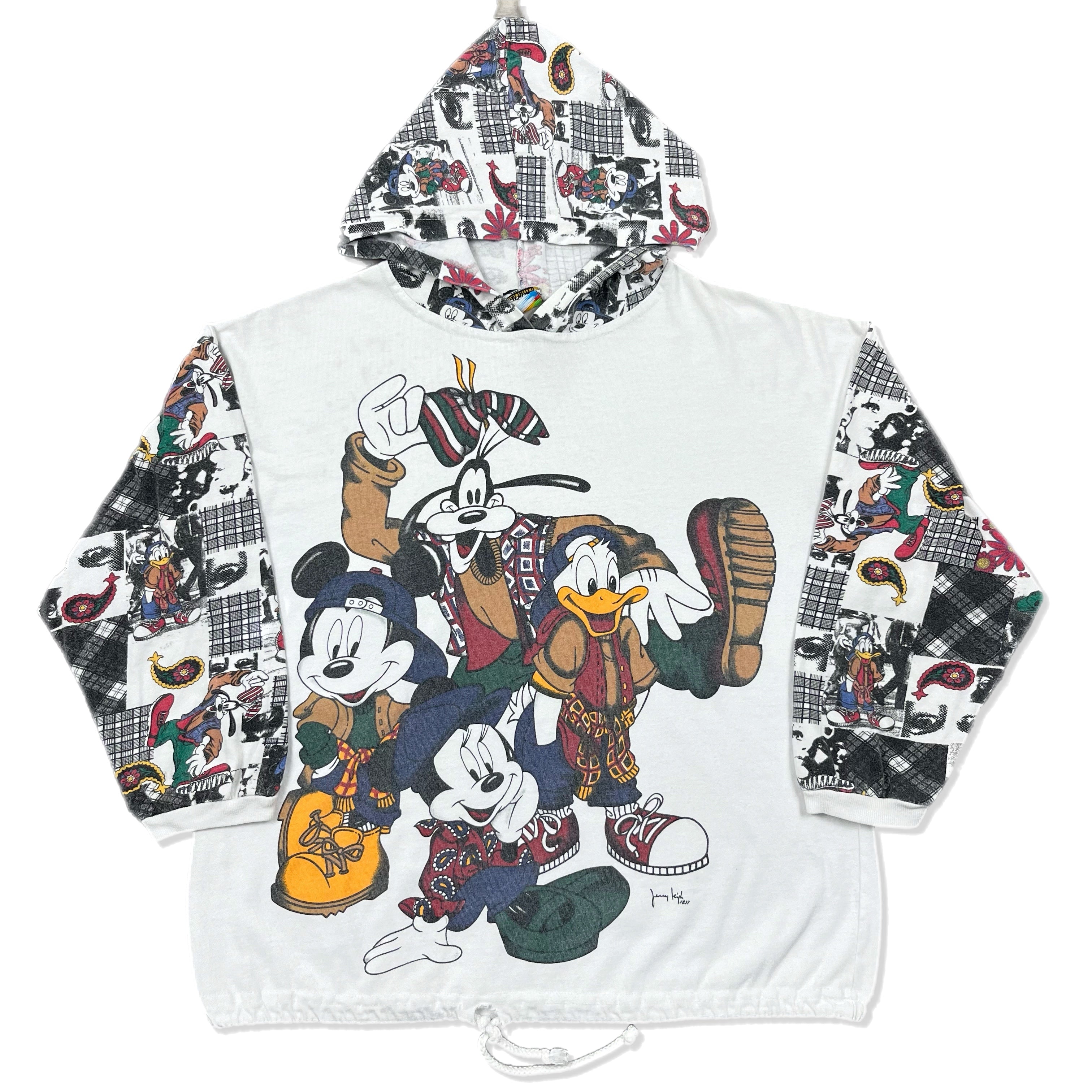 Vintage 90s Mick & Friends long Sleeve Hooded Shirt -M