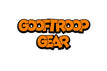 Orange and black 'GOOFTR00P GEAR' text on a white background